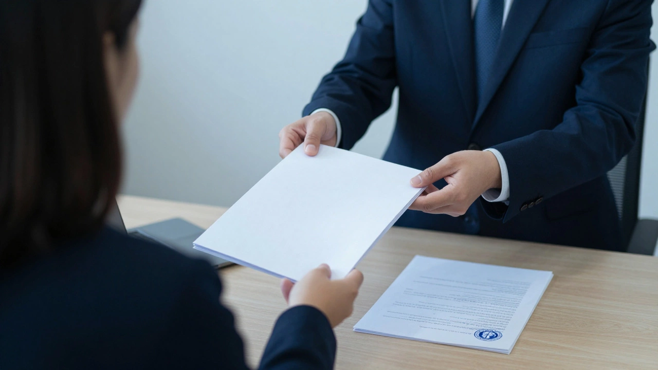 Student presenting club proposal to school administrator.