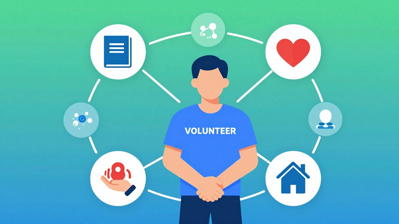 Abstract illustration of community support networks and resources