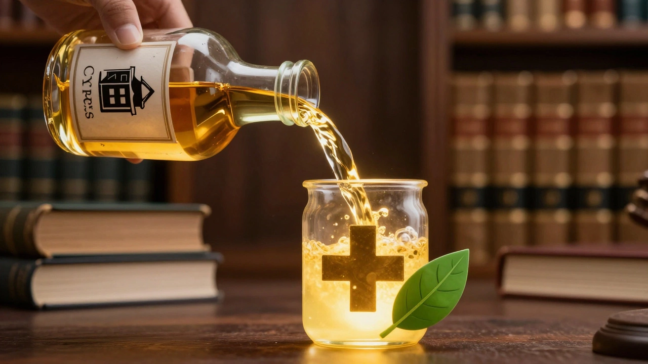 Golden funds flowing from a broken vessel into a new charitable cause