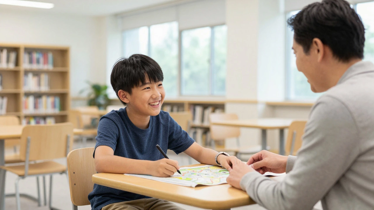 Teenager and mentor sharing a laugh during a community program session
