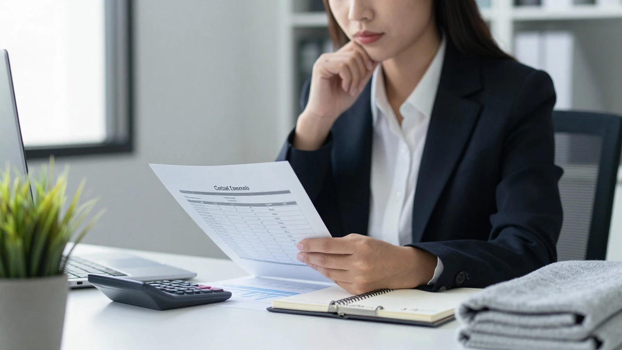 A professional calculating her annual charitable donations