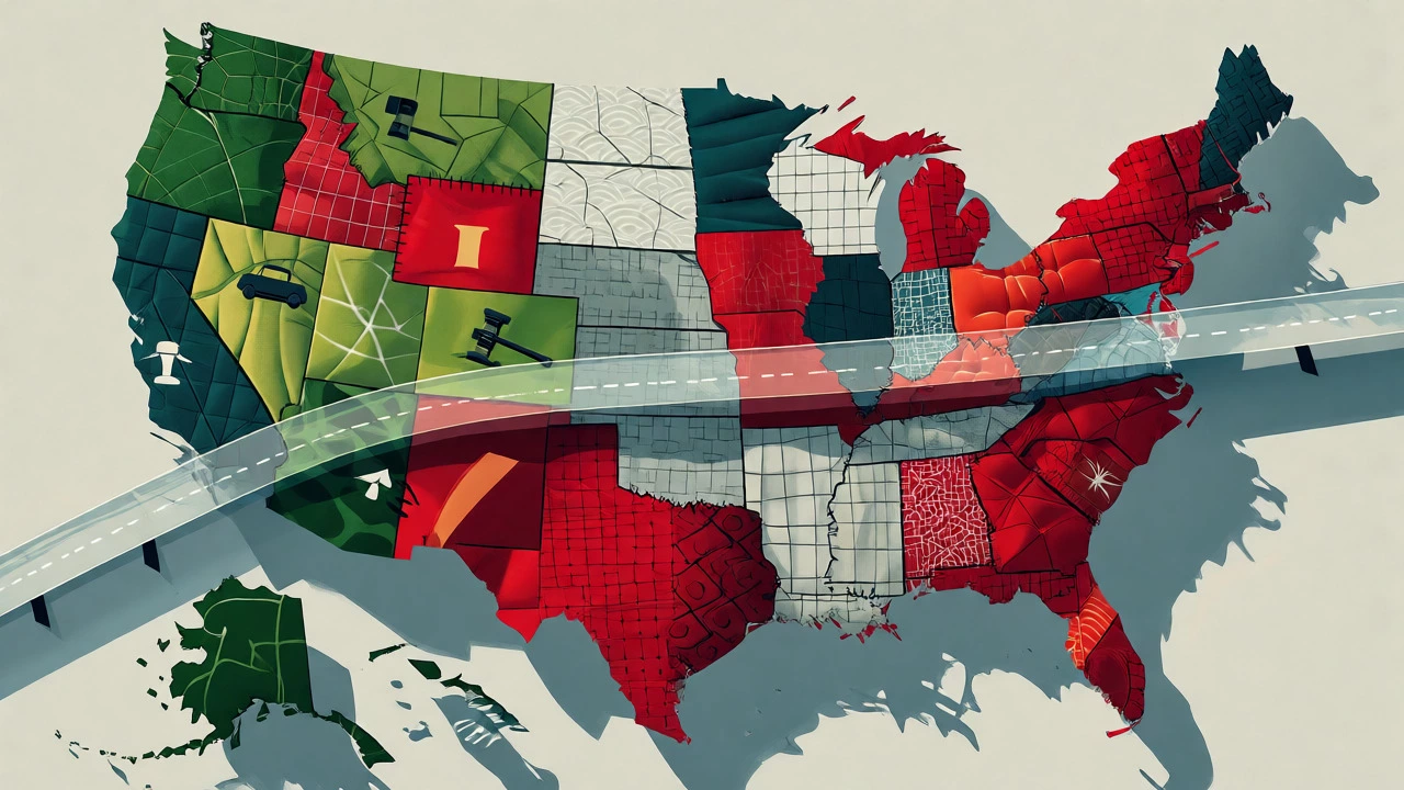 Stylized US map showing varied vehicle dwelling laws